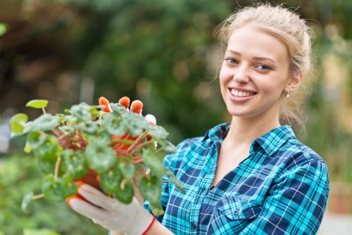 Professional gardener designing a landscape in Ham